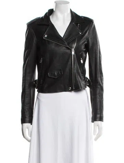 Pre-owned Iro Lamb Leather Biker Jacket In Black