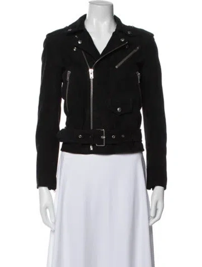 Pre-owned Iro Lamb Leather Biker Jacket In Black
