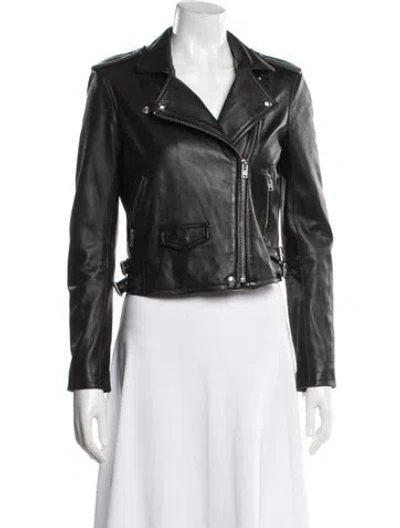Pre-owned Iro Lamb Leather Biker Jacket In Black