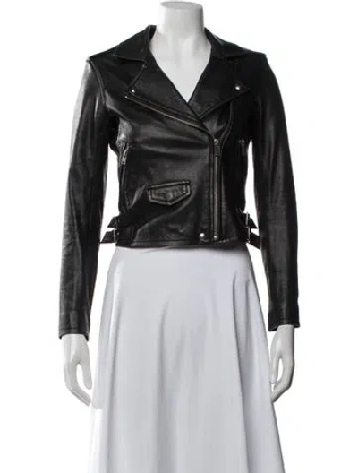 Pre-owned Iro Lamb Leather Biker Jacket In Black