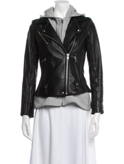 Pre-owned Iro Lamb Leather Biker Jacket In Black
