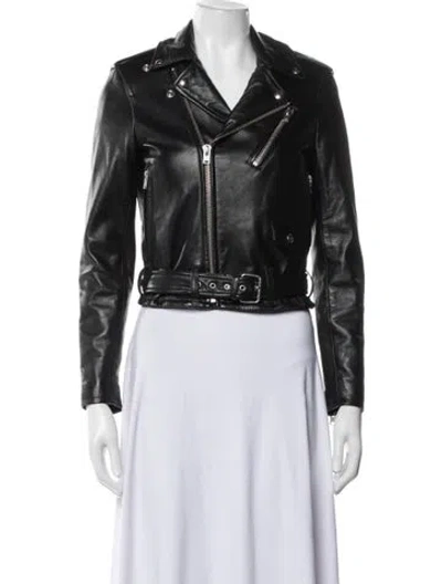 Pre-owned Iro Lamb Leather Biker Jacket In Black