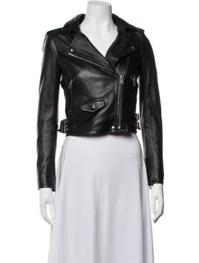 Pre-owned Iro Lamb Leather Biker Jacket In Black