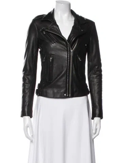 Pre-owned Iro Lamb Leather Biker Jacket In Black