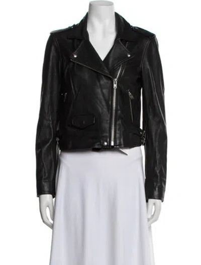 Pre-owned Iro Lamb Leather Biker Jacket In Black