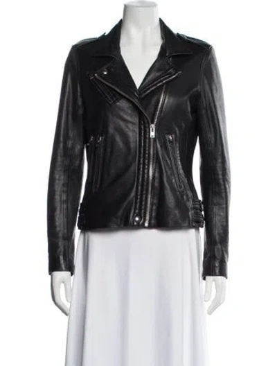 Pre-owned Iro Lamb Leather Biker Jacket In Black