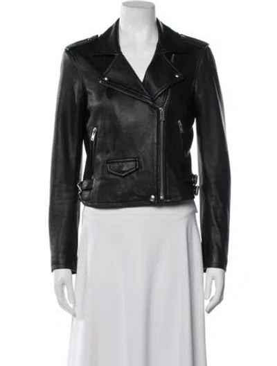Pre-owned Iro Lamb Leather Biker Jacket In Black