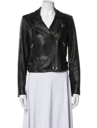 Pre-owned Iro Lamb Leather Biker Jacket In Black