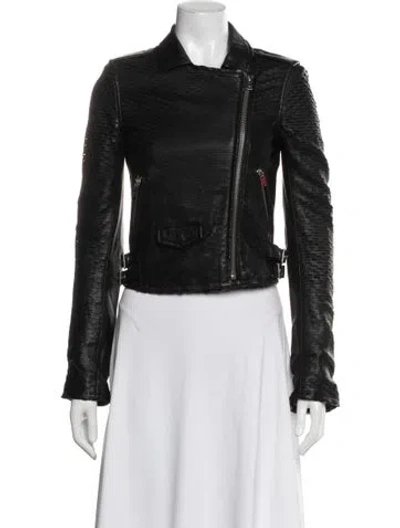 Pre-owned Iro Lamb Leather Biker Jacket In Black