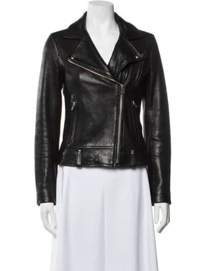 Pre-owned Iro Lamb Leather Biker Jacket In Black