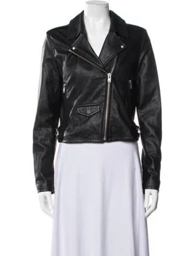 Pre-owned Iro Lamb Leather Biker Jacket In Black