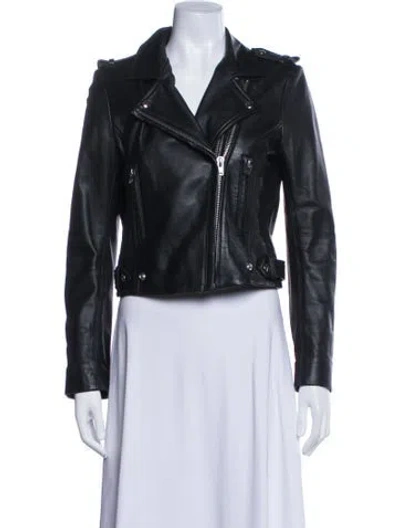 Pre-owned Iro Lamb Leather Biker Jacket In Black