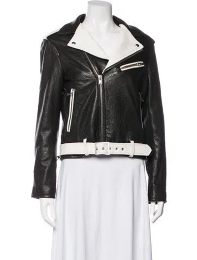 Pre-owned Iro Lamb Leather Biker Jacket In Black