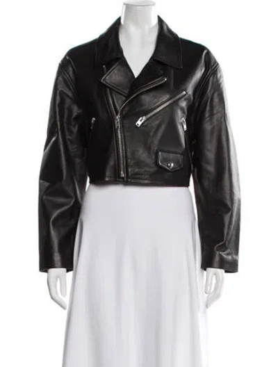 Pre-owned Iro Lamb Leather Biker Jacket In Black