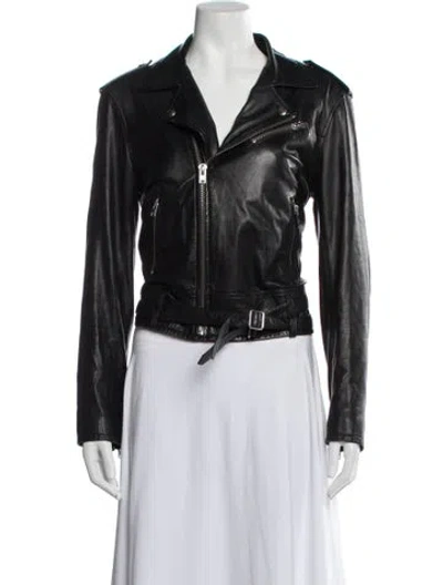 Pre-owned Iro Lamb Leather Biker Jacket In Black