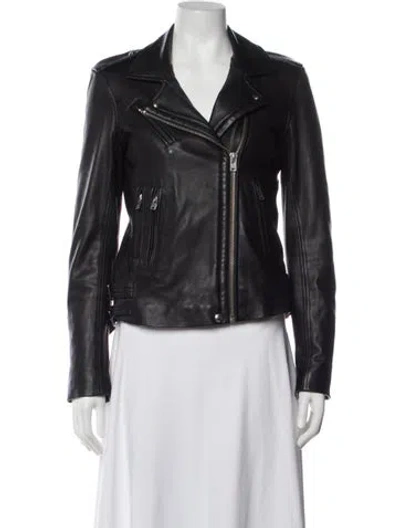 Pre-owned Iro Lamb Leather Biker Jacket In Black