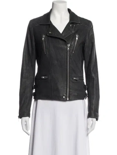 Pre-owned Iro Lamb Leather Biker Jacket In Black