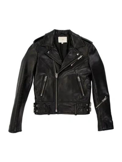 Pre-owned Iro Lamb Leather Biker Jacket In Black