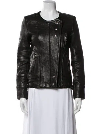 Pre-owned Iro Lamb Leather Biker Jacket In Black