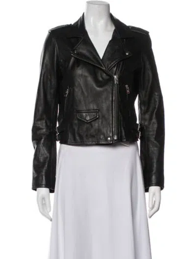 Pre-owned Iro Lamb Leather Biker Jacket In Black