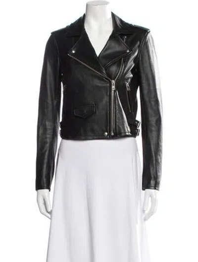 Pre-owned Iro Lamb Leather Biker Jacket In Black