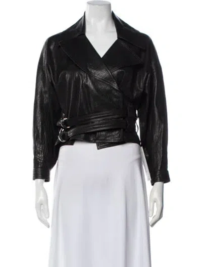 Pre-owned Iro Lamb Leather Biker Jacket In Black