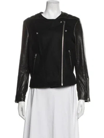 Pre-owned Iro Lamb Leather Biker Jacket In Black