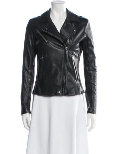 Pre-owned Iro Lamb Leather Biker Jacket In Black