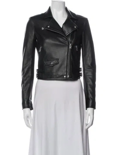 Pre-owned Iro Lamb Leather Biker Jacket In Black