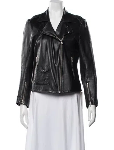 Pre-owned Iro Lamb Leather Biker Jacket In Black