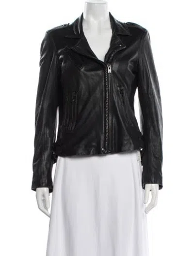 Pre-owned Iro Lamb Leather Biker Jacket In Black