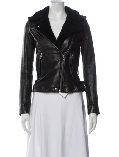 Pre-owned Iro Lamb Leather Biker Jacket In Black