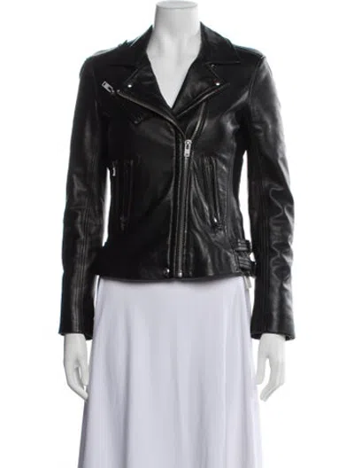 Pre-owned Iro Lamb Leather Biker Jacket In Black