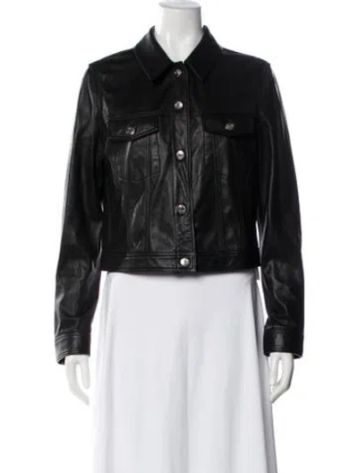 Pre-owned Iro Lamb Leather Biker Jacket In Blue