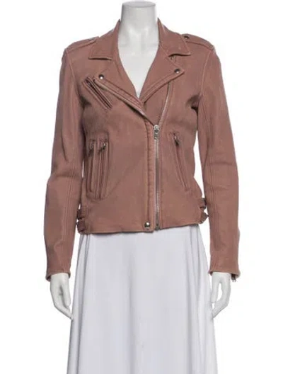 Pre-owned Iro Lamb Leather Biker Jacket In Brown