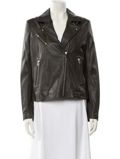 Pre-owned Iro Lamb Leather Biker Jacket In Brown