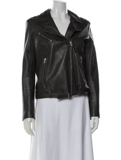 Pre-owned Iro Lamb Leather Biker Jacket In Brown