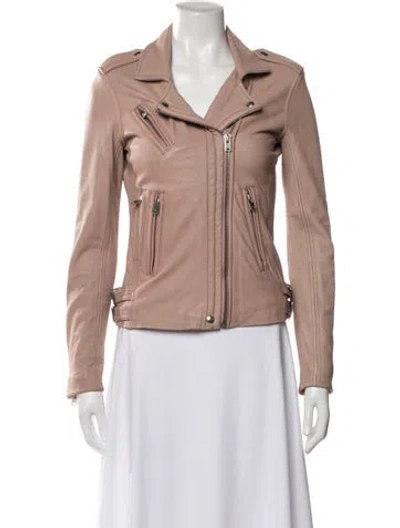Pre-owned Iro Lamb Leather Biker Jacket In Brown