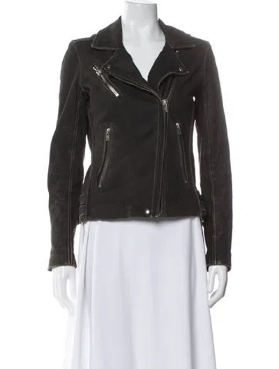 Pre-owned Iro Lamb Leather Biker Jacket In Brown