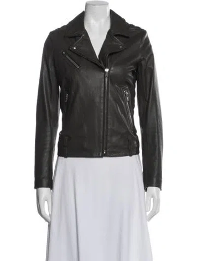 Pre-owned Iro Lamb Leather Biker Jacket In Brown