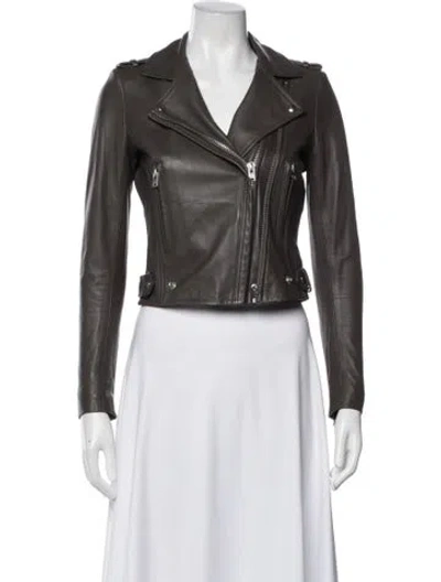 Pre-owned Iro Lamb Leather Biker Jacket In Brown