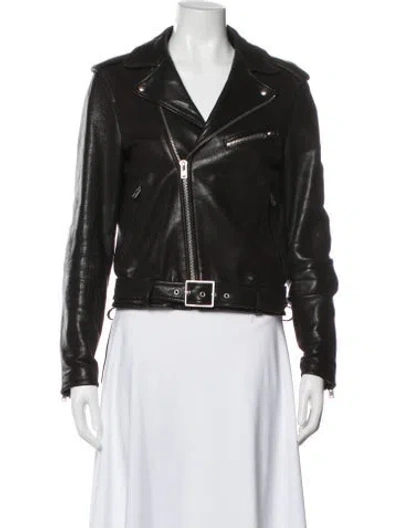 Pre-owned Iro Lamb Leather Biker Jacket In Brown
