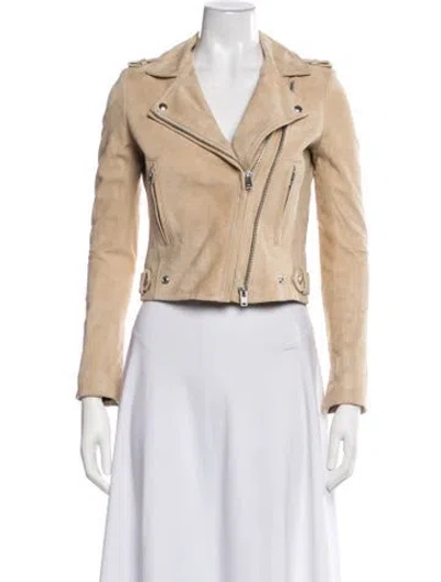 Pre-owned Iro Lamb Leather Biker Jacket In Brown