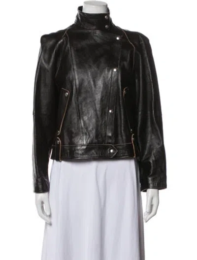 Pre-owned Iro Lamb Leather Biker Jacket In Brown