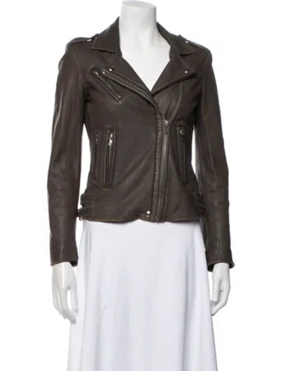 Pre-owned Iro Lamb Leather Biker Jacket In Brown