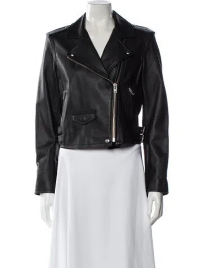 Pre-owned Iro Lamb Leather Biker Jacket In Gray