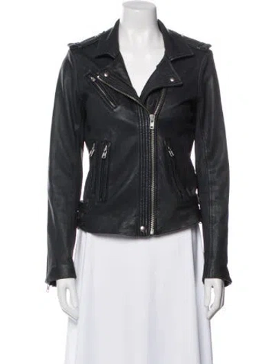 Pre-owned Iro Lamb Leather Biker Jacket In Gray