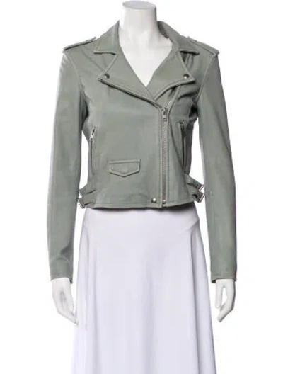 Pre-owned Iro Lamb Leather Biker Jacket In Gray