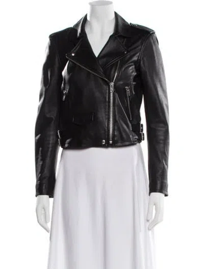 Pre-owned Iro Lamb Leather Biker Jacket In Gray