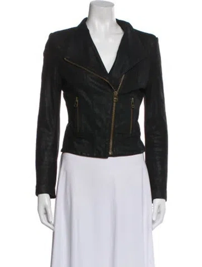 Pre-owned Iro Lamb Leather Biker Jacket In Gray